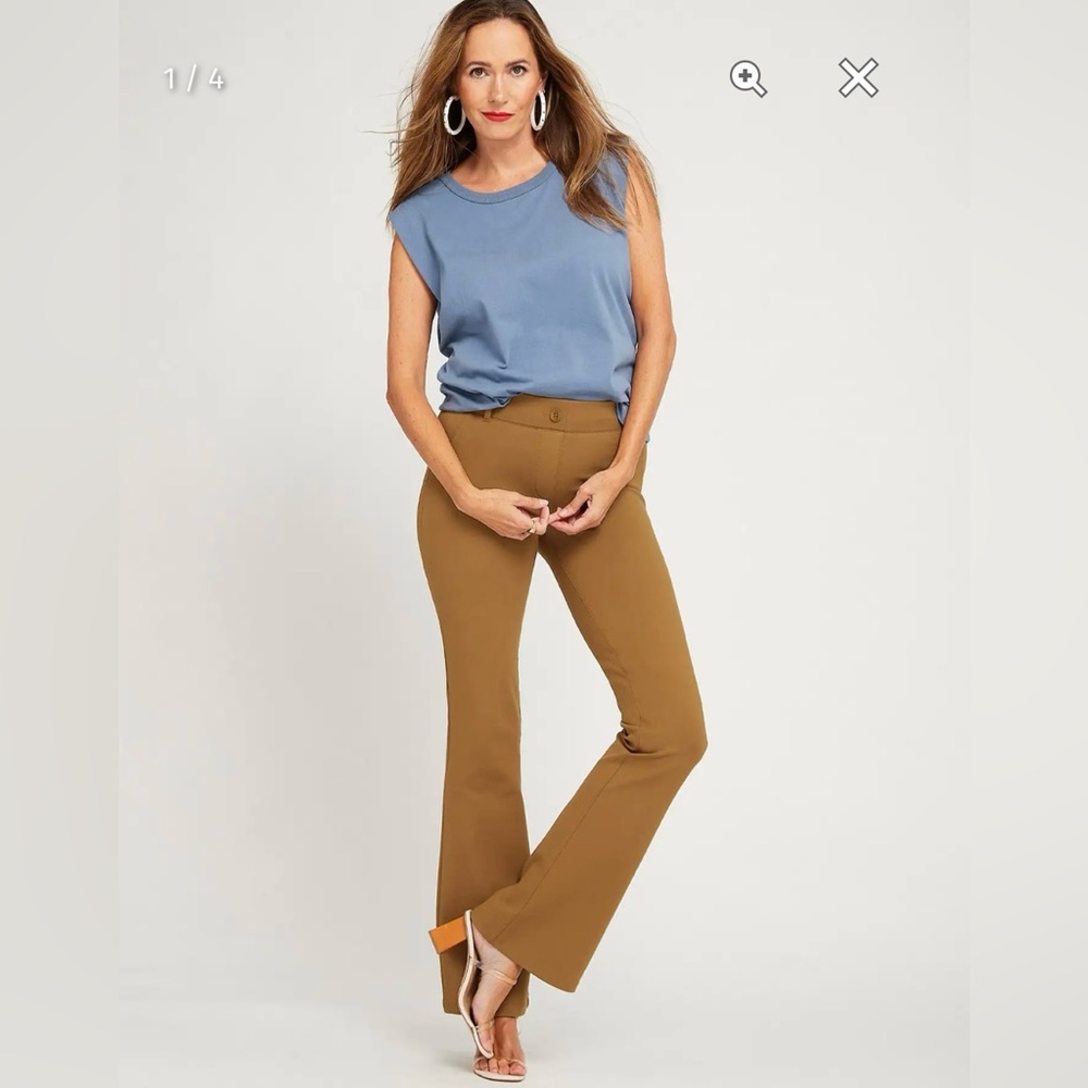 Betabrand Classic Dress Pant Yoga Pant Bootcut Color Nutmeg Size Medium Comfy